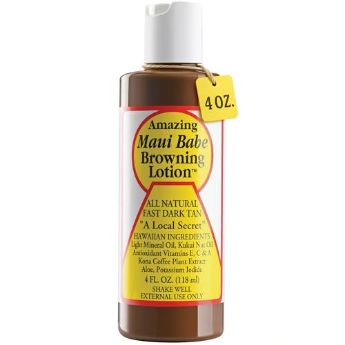 Maui Babe Browning Lotion - Natural Hawaiian Tan Accelerator with Vitamins & Antioxidants - Moisturizing Formula for All Skin Types - Made in USA - 4 fl oz | Amazon (US)
