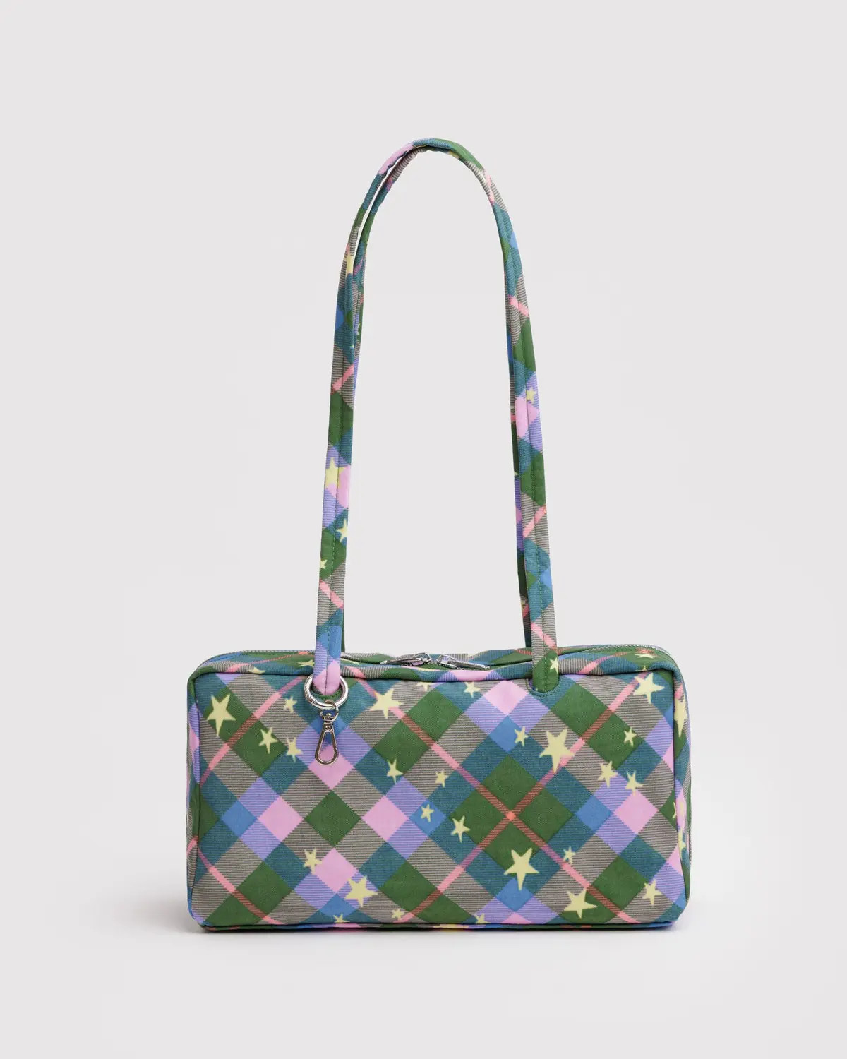 Nylon Bowler Bag Green Star Plaid - Baggu | BAGGU