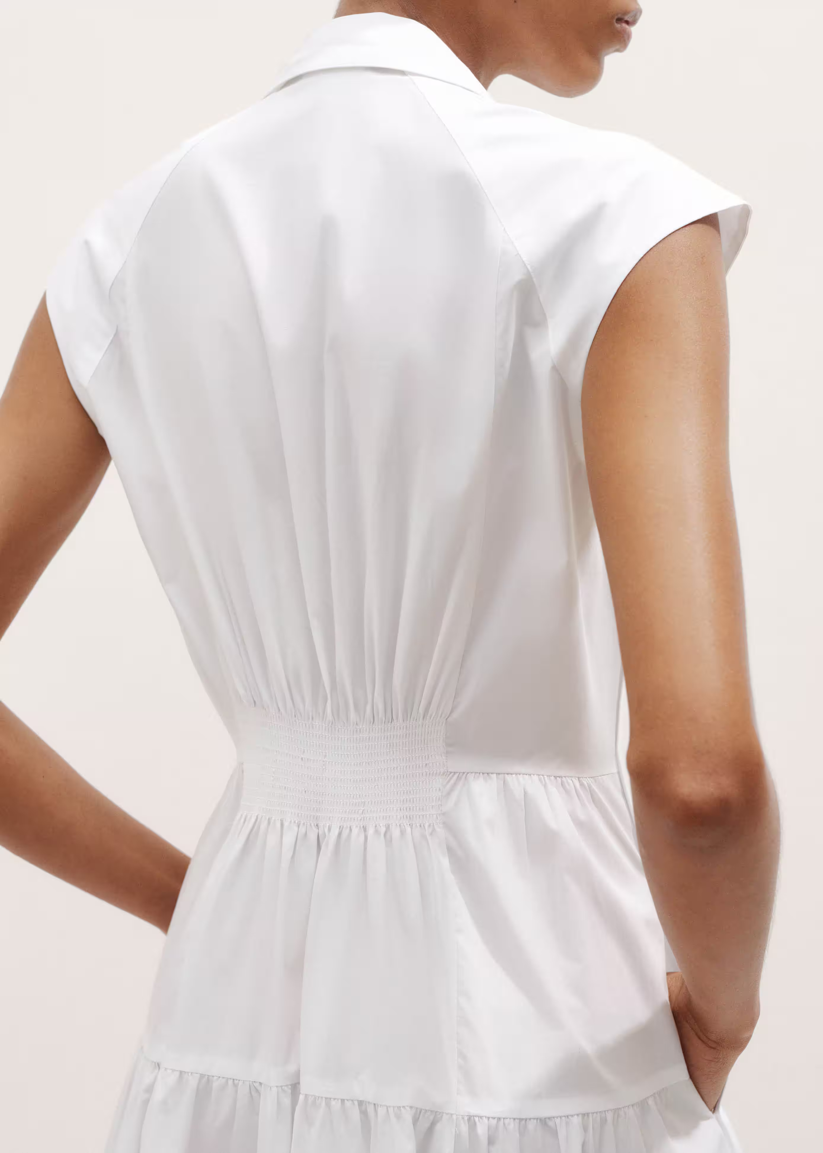 Women's White Cotton Poplin Maxi Shirt Dress + Belt | ME+EM | ME+EM Global (Excluding US)