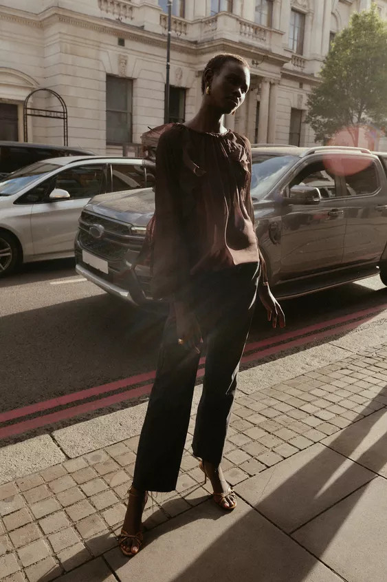 FLOWY RUFFLED BLOUSE | Zara US