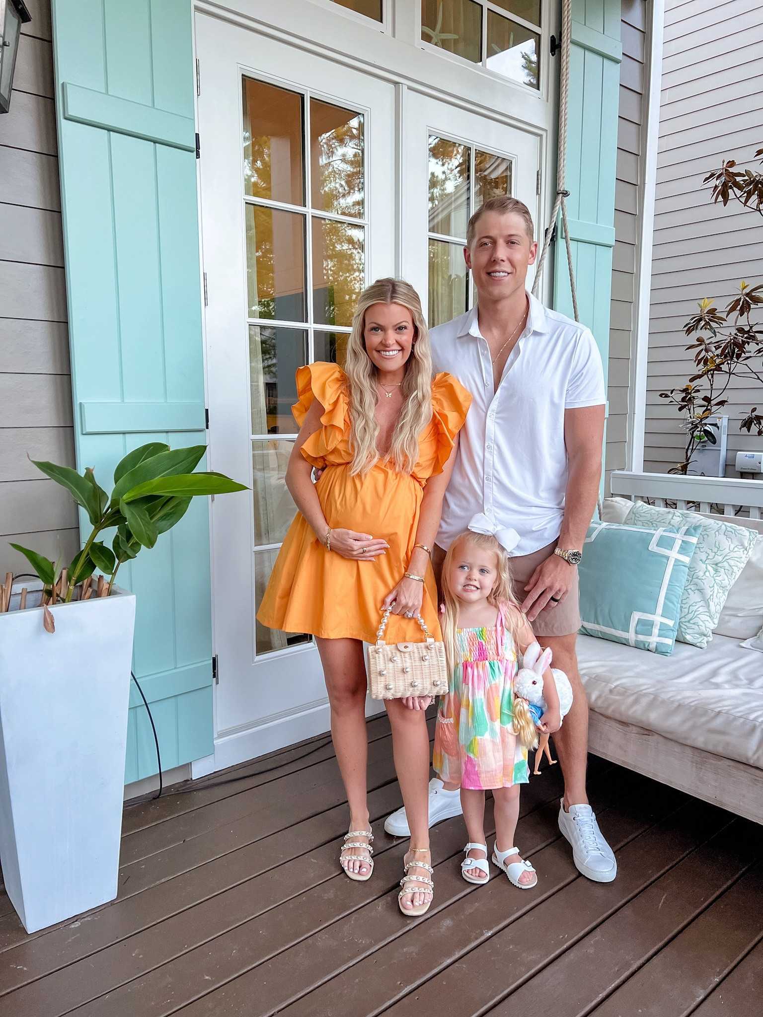 vacation, beach, mini dress, orange dress, babydoll dress, bump friendly, pearl sandals, summer (wearing size 4) 

electric picks code: JESS20

#LTKunder100 #LTKbump #LTKtravel