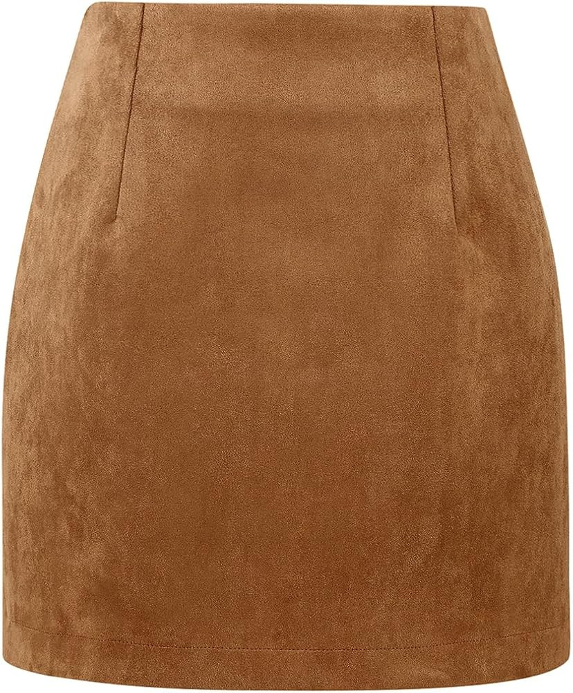 IDEALSANXUN Womens High Waist Plaid Skirt Bodycon Pencil Wool Mini Skirts | Amazon (US)