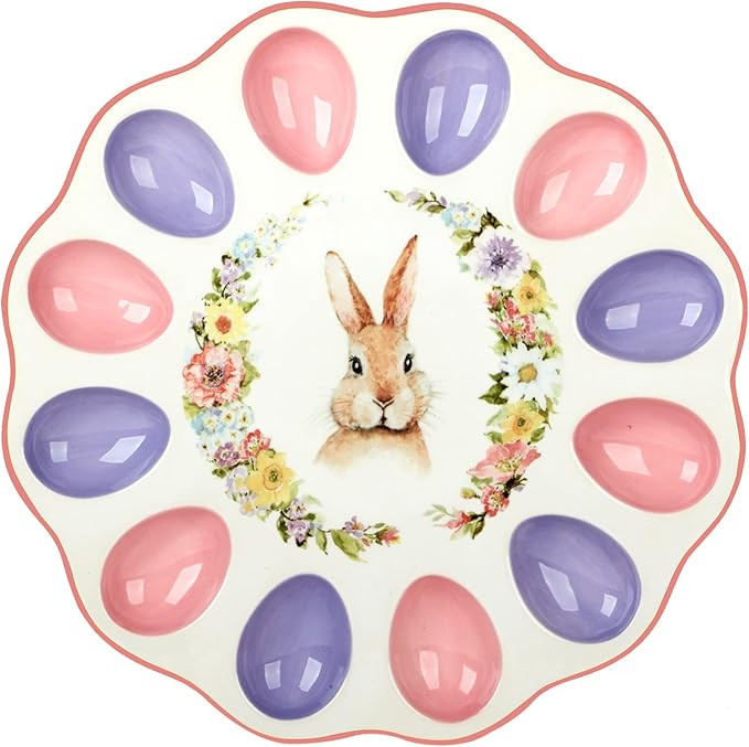 Certified International Easter Garden 3-D Deviled Egg Plate, 12" Diameter | Amazon (US)
