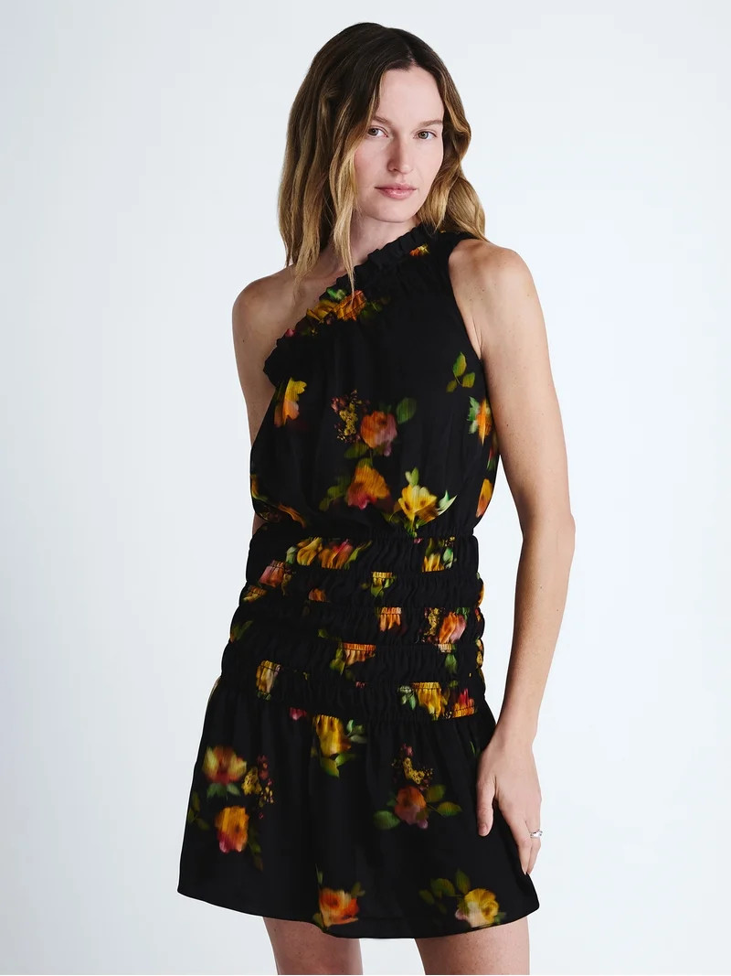 Scoop Women's and Women's Plus Smocked Ruffle Mini Dress, Sizes XS-4X | Walmart (US)