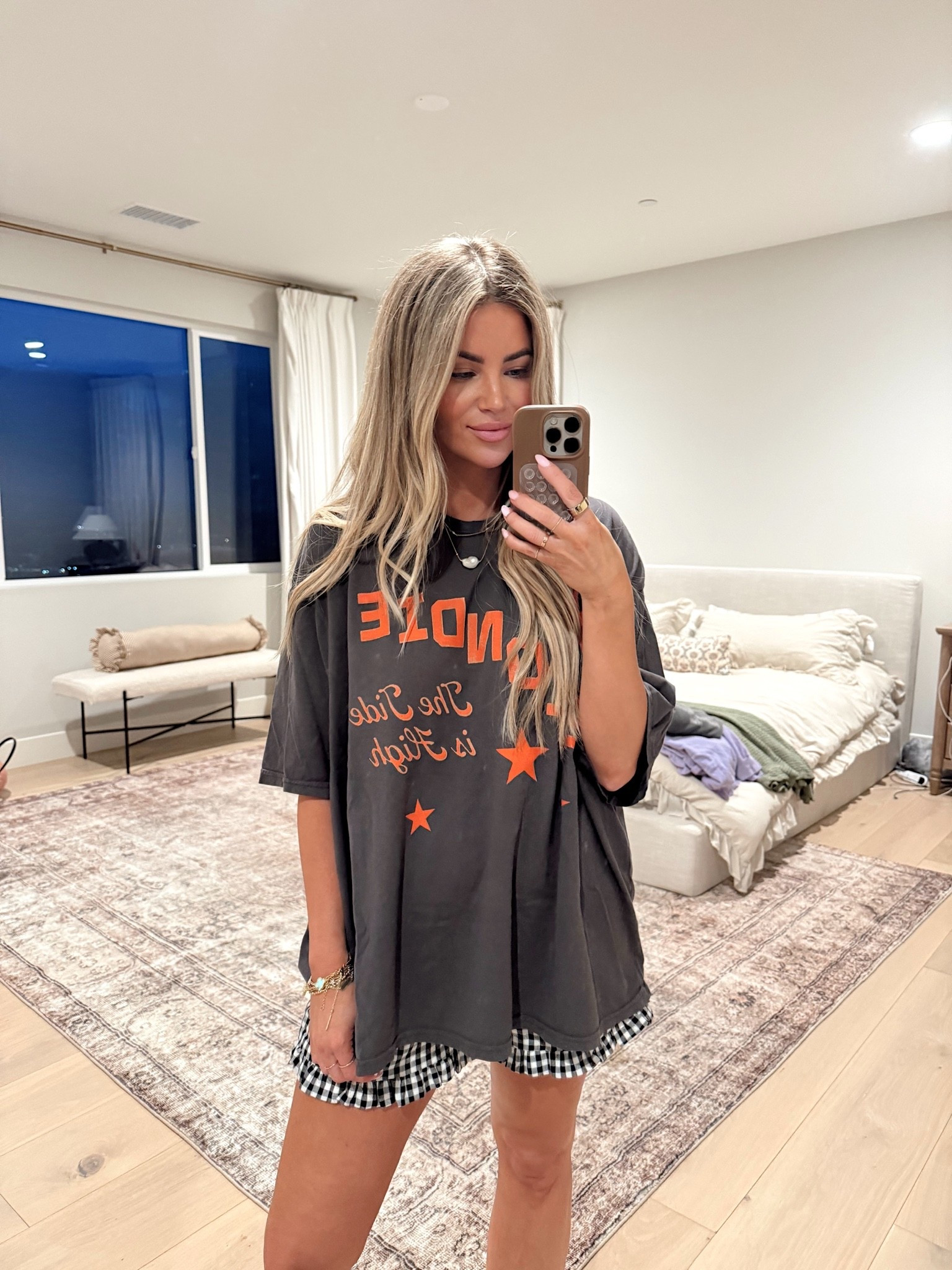 Wearing a large tee 
Code AMBERSAVE35
Shorts: medium

#LTKootd #LTKmomlife