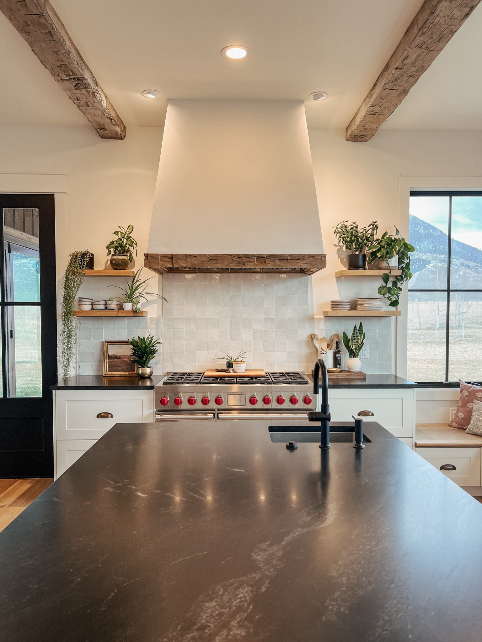 Kitchen stove
Kitchen island
Kitchen prep space
Kitchen range
Range hood
Plaster range hood

#LTKHome