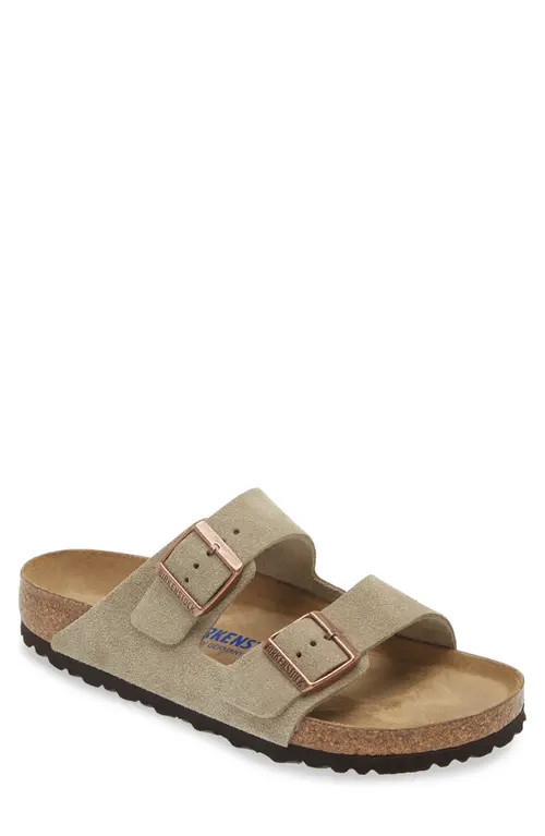 Birkenstock Arizona Soft Slide Sandal in Taupe Suede at Nordstrom, Size 9-9.5Us | Nordstrom