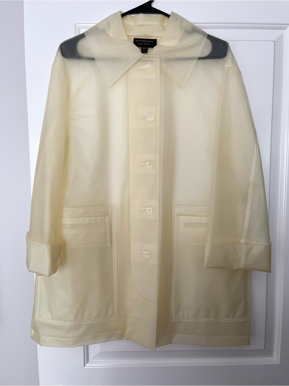 Authentic Burberry Cream See-Through Sheer Hooded Raincoat Size 4 | Poshmark