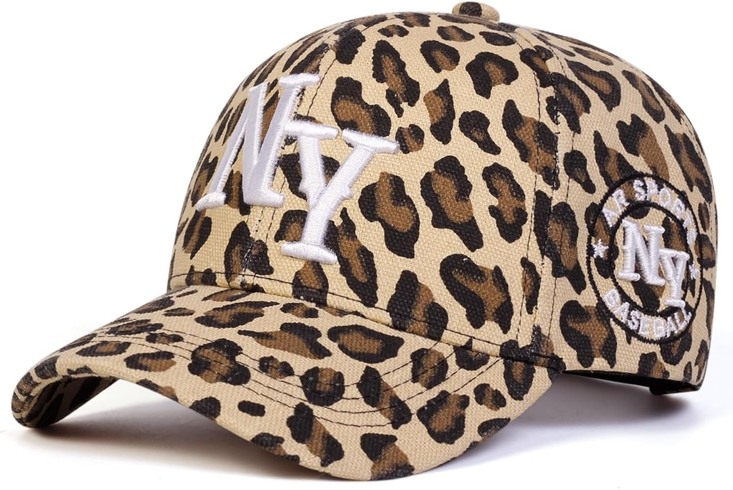 Leopard Print Baseball Cap with NY Logo Adjustable Fit for Outdoor Casual Wear Trendy Comfortable... | Amazon (US)