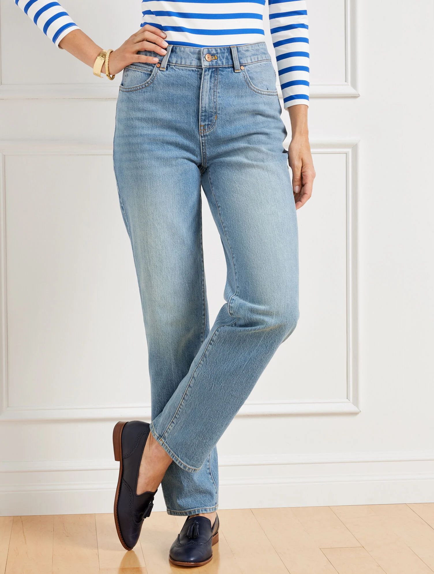 High Waist Relaxed Jeans - Calypso Wash | Talbots