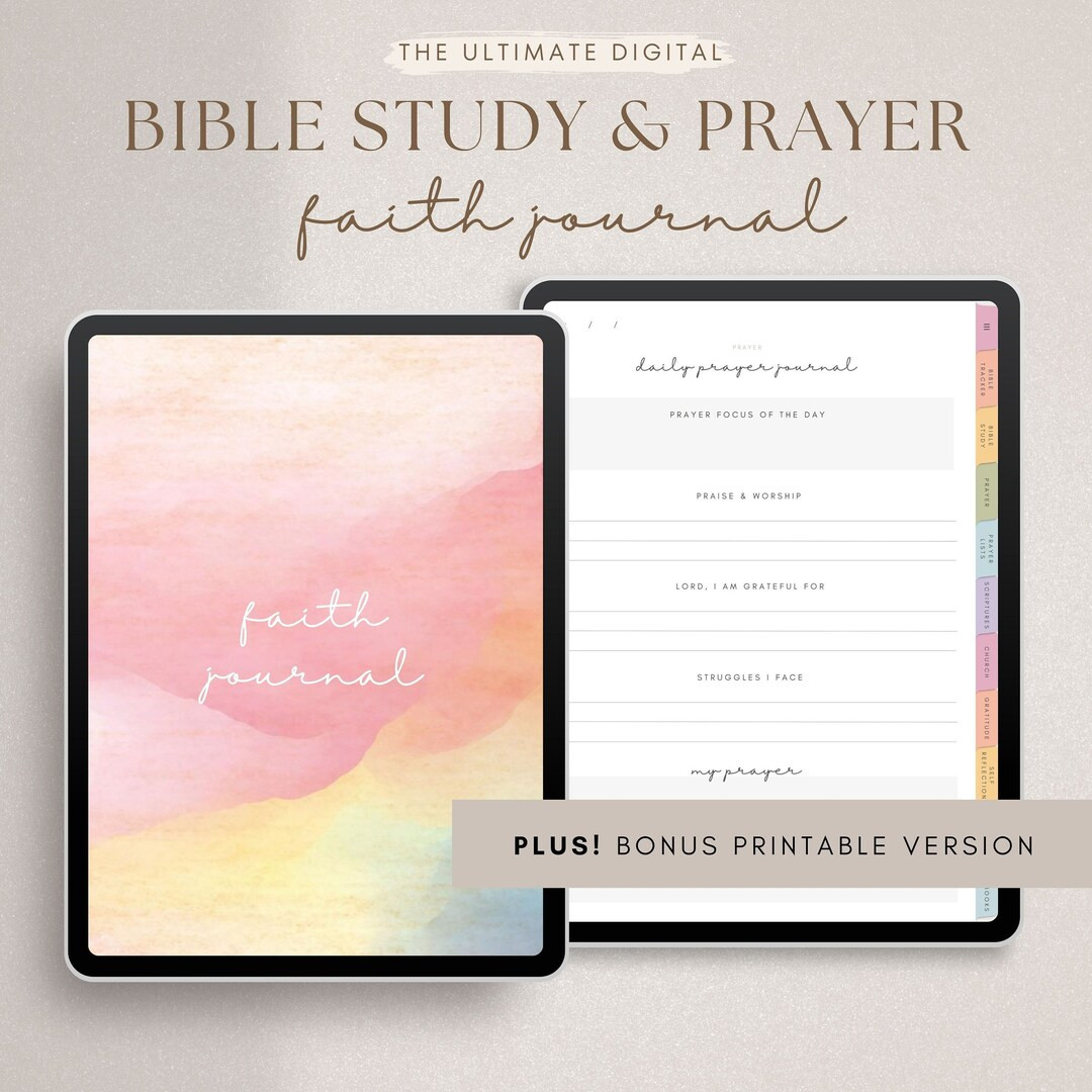 Digital Faith Journal, Prayer Journal, Bible Study Planner, Sermon Notebook, Scripture Notebook, ... | Etsy (US)