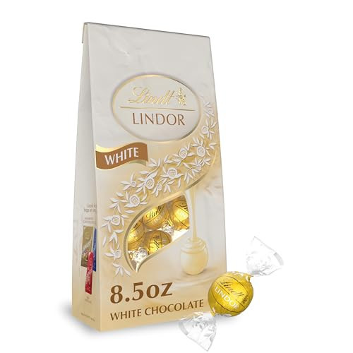 Lindt LINDOR White Chocolate Candy Truffles, Chocolates with Smooth, Melting Truffle Center, 8.5 oz. Bag | Amazon (US)