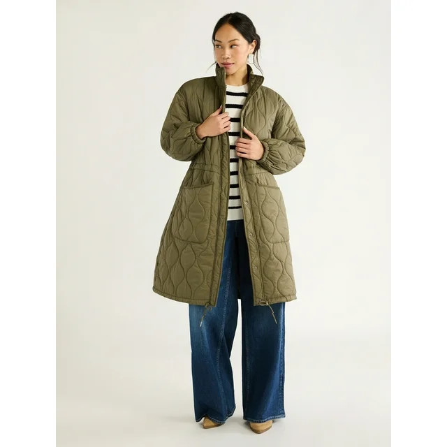 Free Assembly Women's Quilted Cocoon Jacket, XS-XXL | Walmart (US)