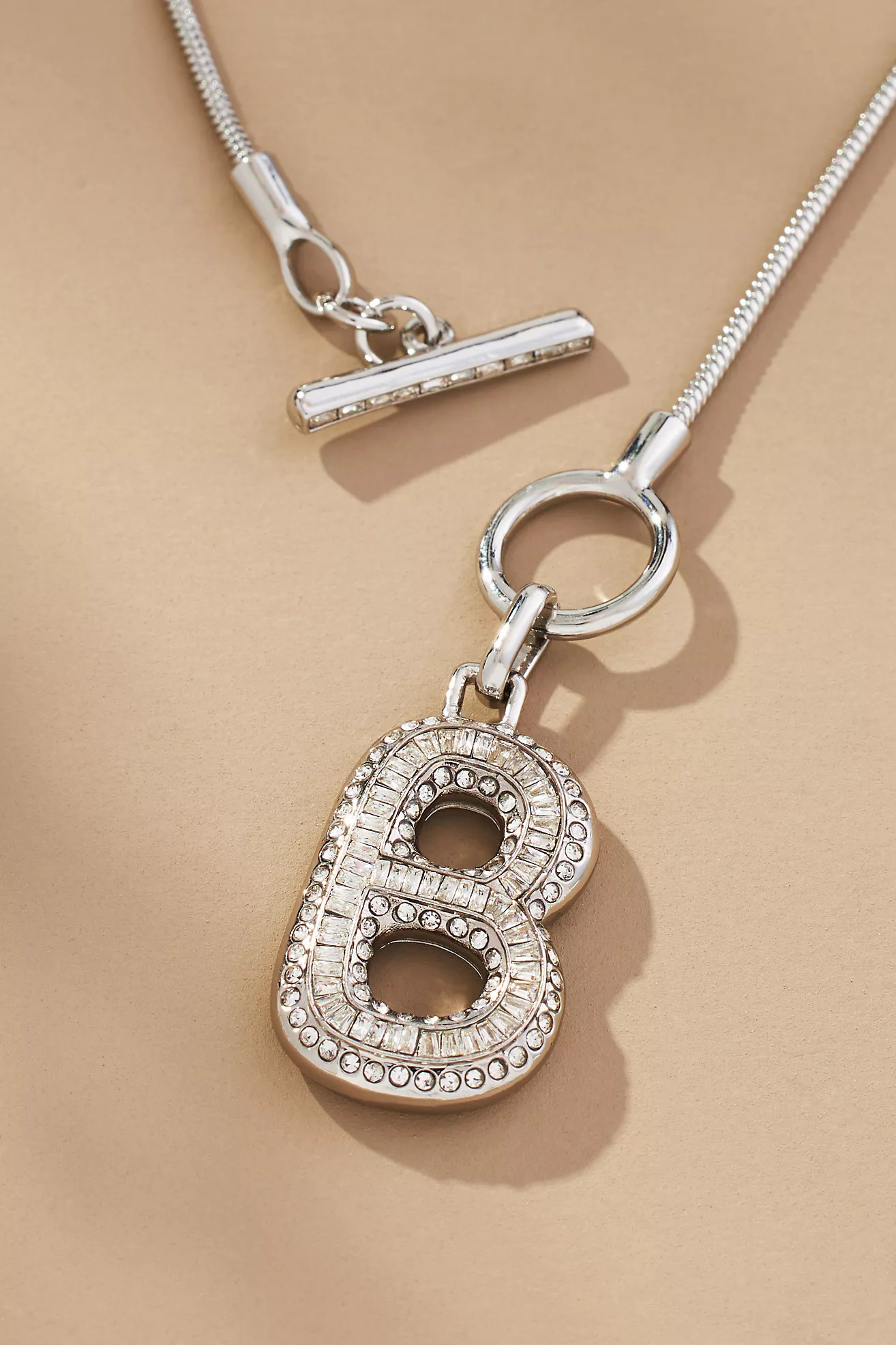 Bubble Letter Monogram Pavé Toggle Necklace | Anthropologie (US)