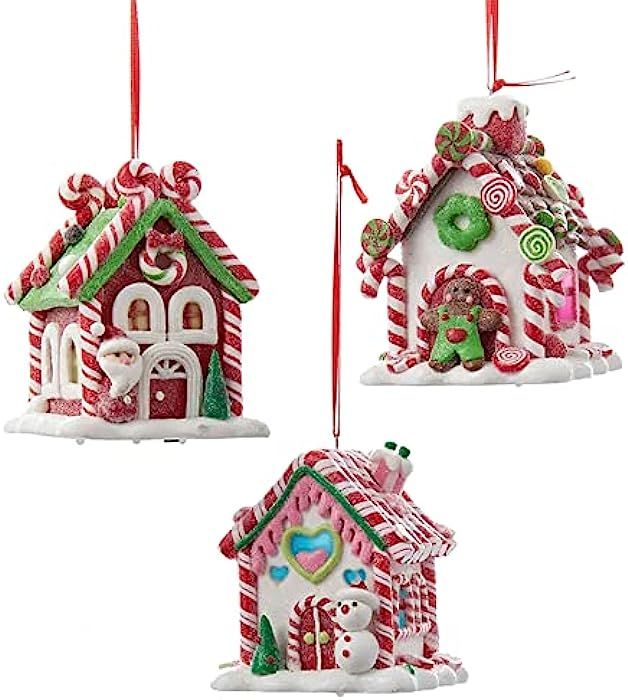 Kurt Adler Holiday Decorative Batter Operated Gingerbread LED Candy House Hanging Accessory Chris... | Amazon (US)