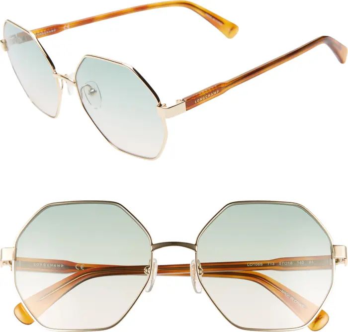 Longchamp Le Pliage 57mm Gradient Octagonal Sunglasses | Nordstrom | Nordstrom