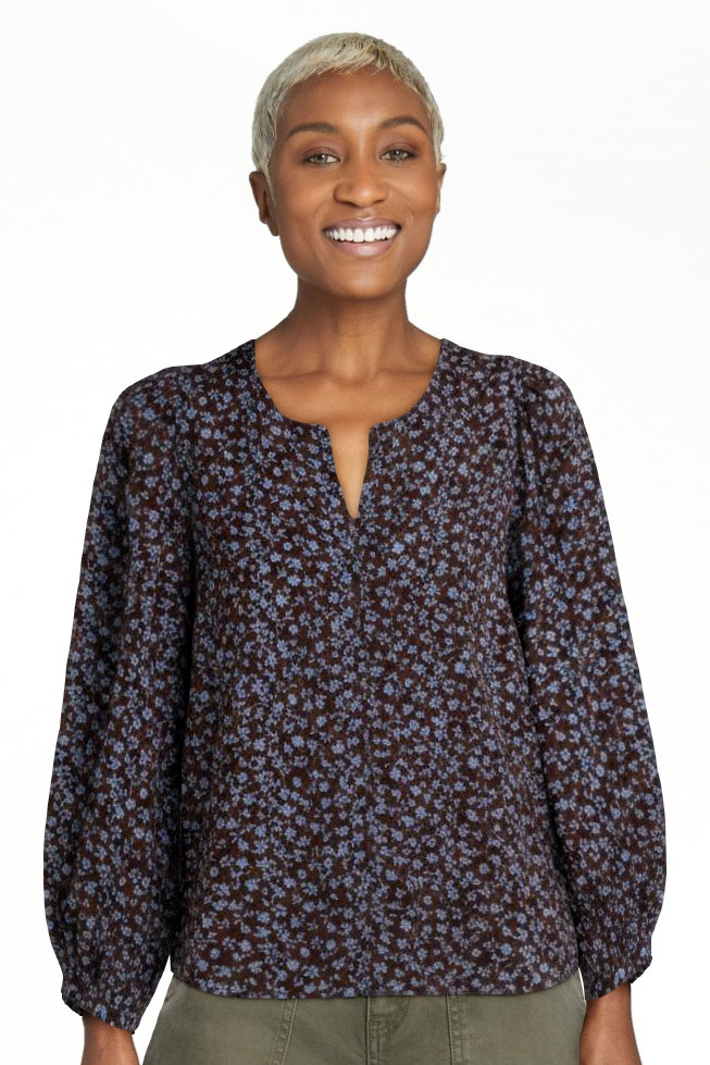 Scenario Women's and Women's Plus Blouse with 3/4-Length Puff Sleeves, Sizes XS-4X | Walmart (US)