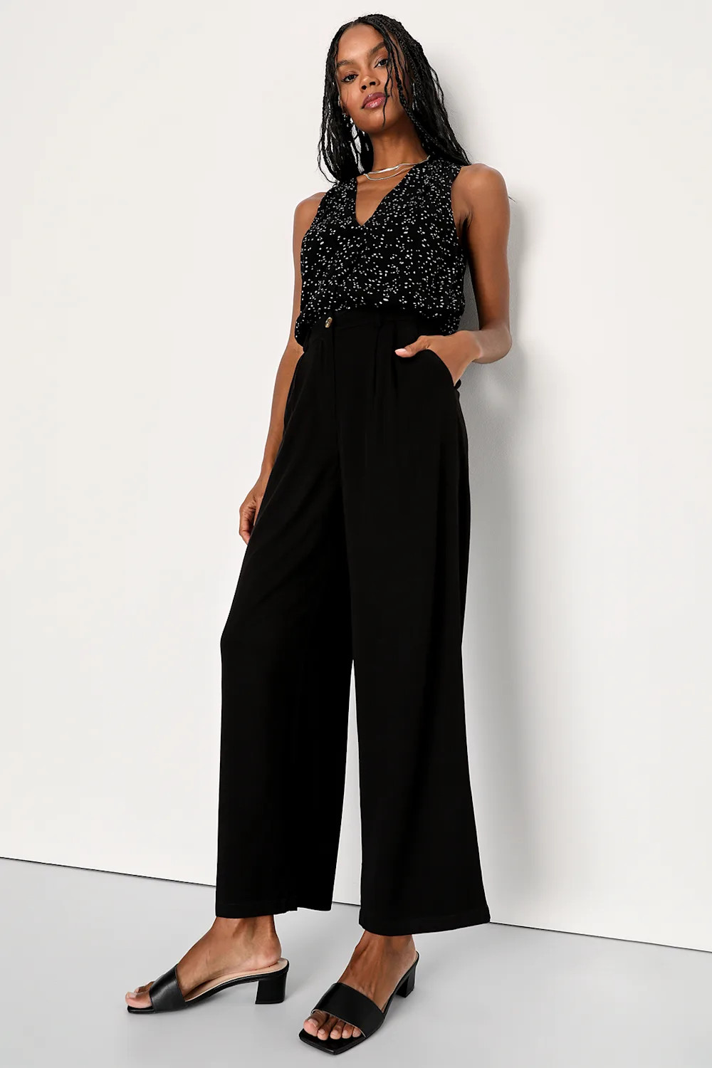 Sensible Chic Black Dot Print Sleeveless Top | Lulus (US)