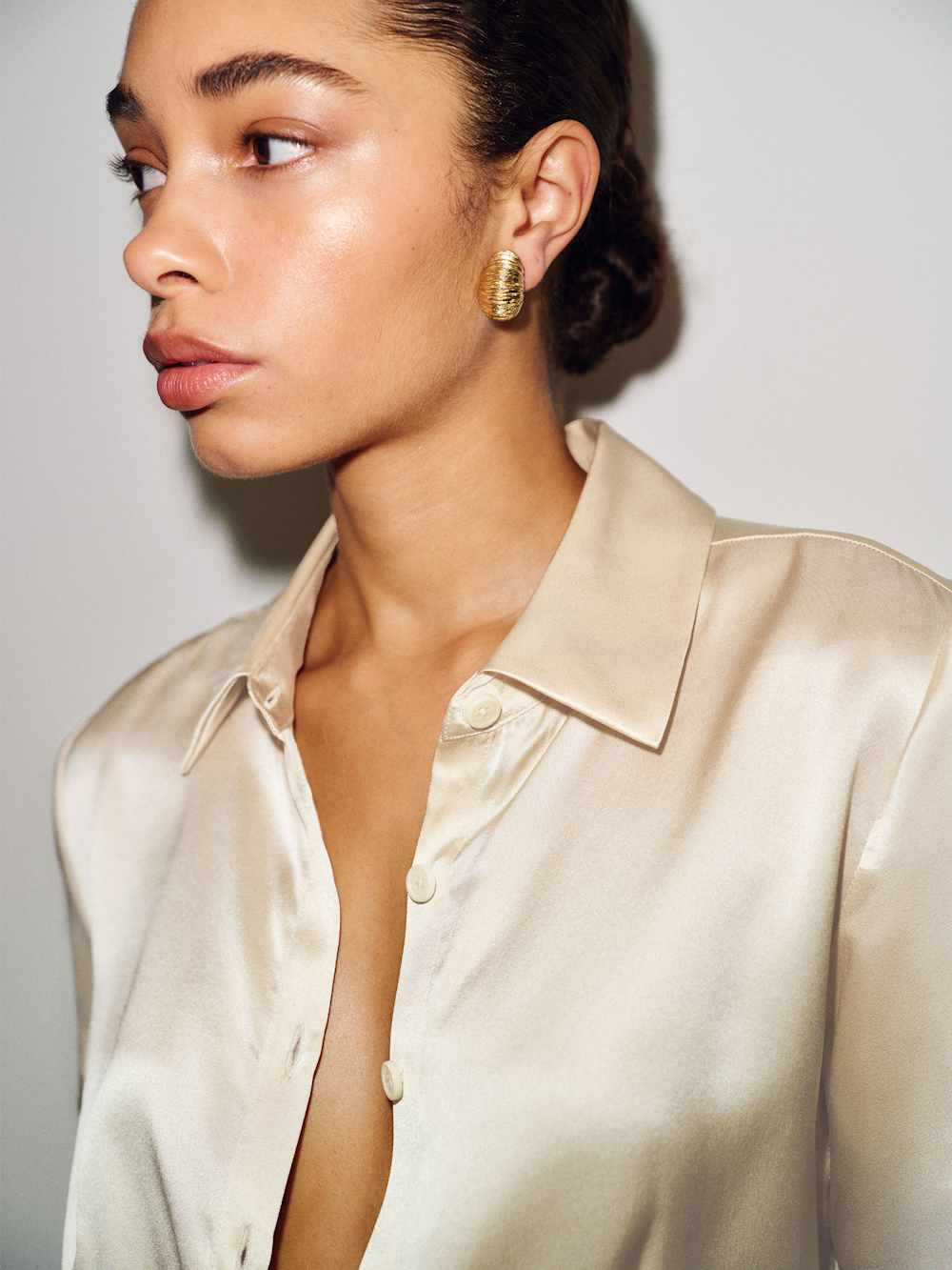 Raya Fitted Silk Shirt | Reformation (Global)