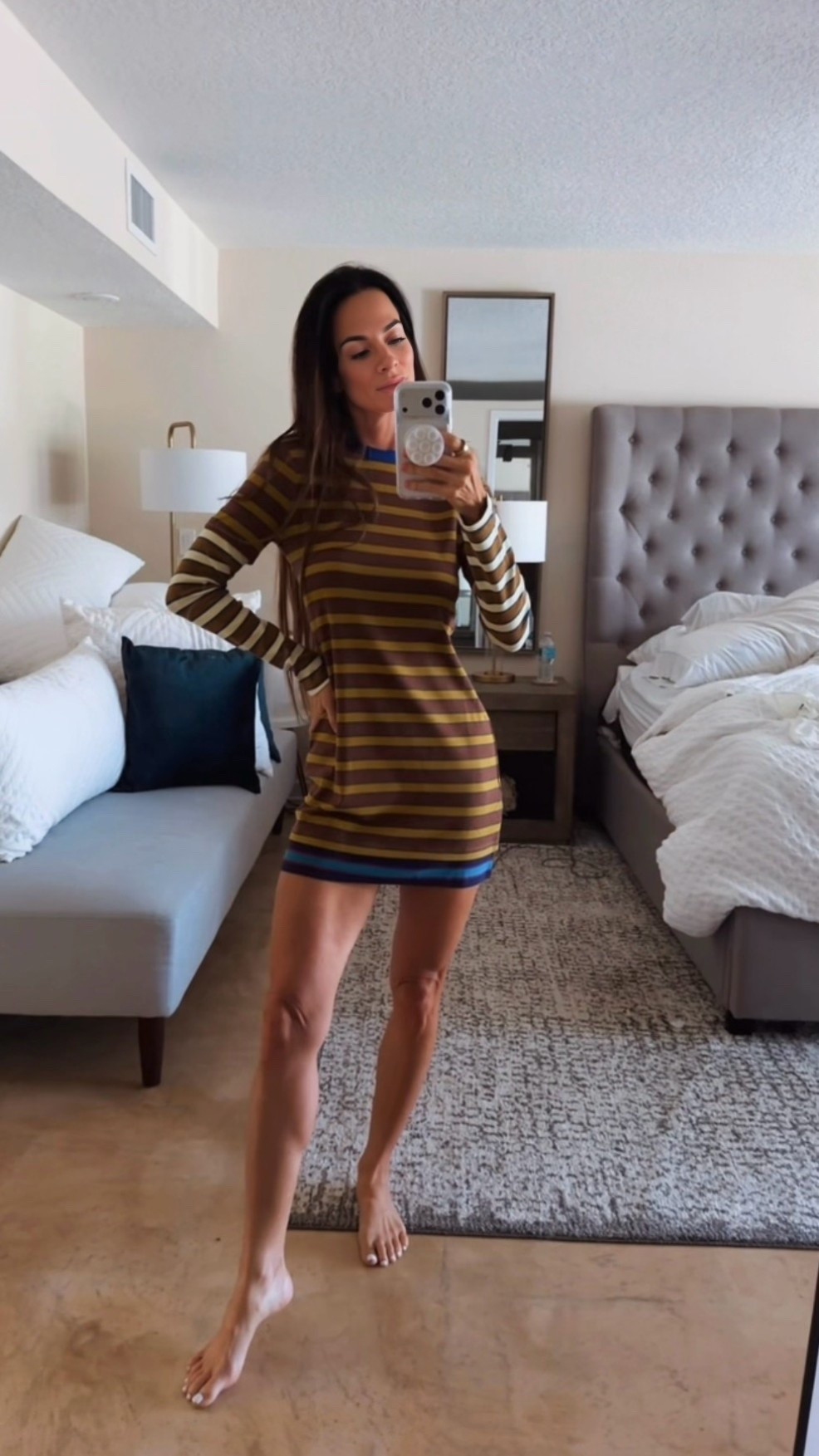 Your favorite T-shirt dress just got the BEST print 🤎💙

She’s comfy, she’s cute, and she makes getting dressed require approximately zero effort—which is exactly the kind of energy I’m bringing into the weekend. 😂

The mixed stripes, contrasting sleeves and little pop of blue trim make this so much more fun than your average throw-on-and-go dress. Just add sneakers, boots or a great loafer and pretend you tried really hard. 😉

Wearing XS

#TShirtDress #CasualStyle #EffortlessStyle #Over40Style #NicoleColeeStyle

#LTKdayinmylife #LTKgrwm #LTKootd