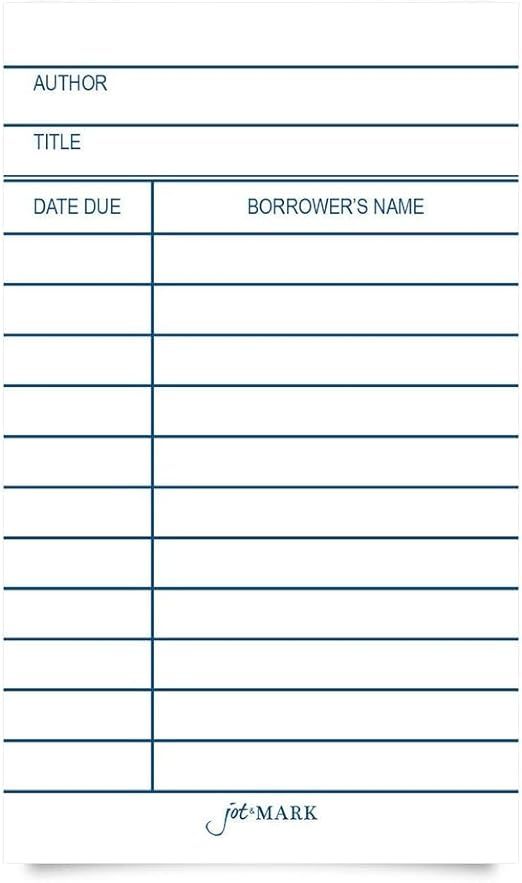 Jot & Mark Library Due Date Note Cards | Checkout Catalog Book Cards (100 cards per pack) | Amazon (US)