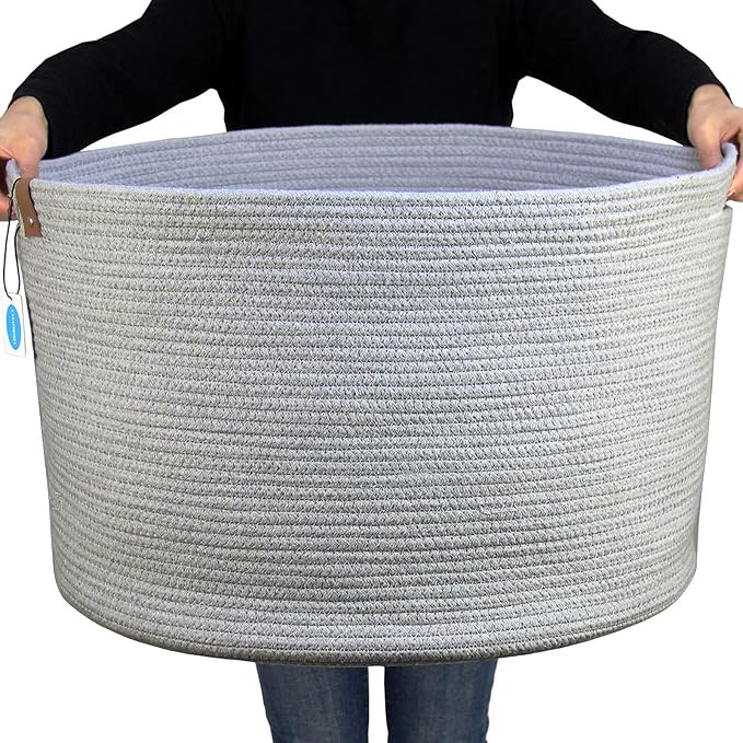 Amazon.com: Casaphoria Extra Large Blanket Basket for Living Room - Cotton Rope Basket Woven Stor... | Amazon (US)