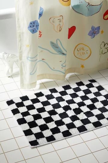 Checkerboard Bath Mat | Urban Outfitters (US and RoW)