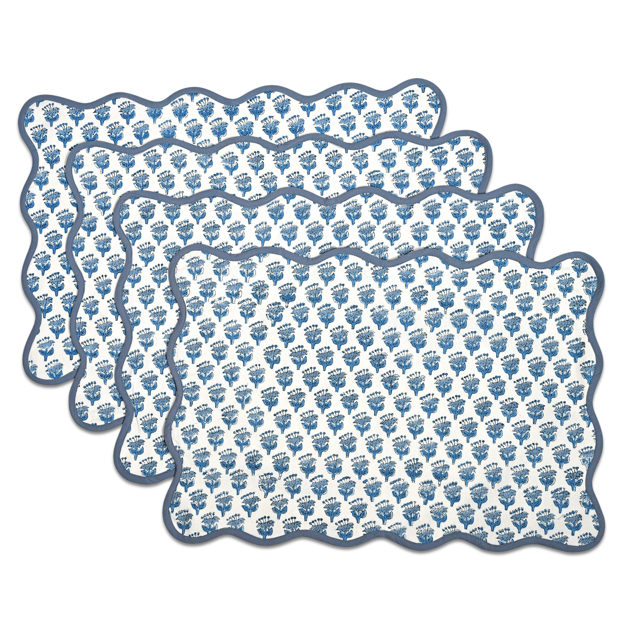 CPC 100% Cotton Reversible Placemat Apatite Blue Set of 4 14x20 Inches Machine Washable Farmhouse... | Amazon (US)