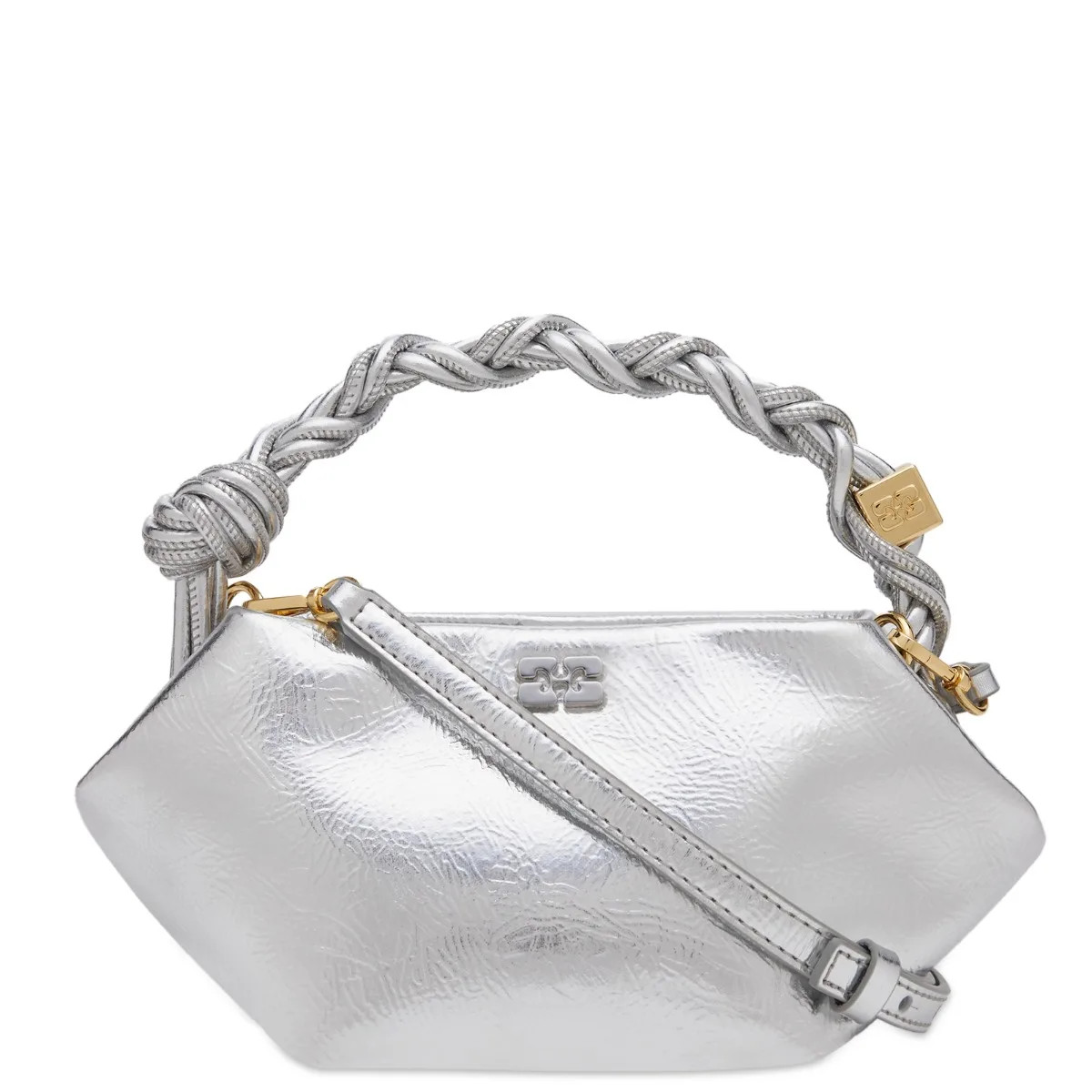 GANNI Women's Bou Bag Mini Metallic in Silver | END. Clothing | END. Clothing