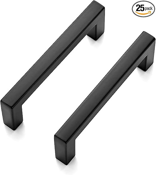 Ravinte 25 Pack Solid 3 Inch Center to Center Slim Square Bar Drawer Handles Kitchen Cabinet... | Amazon (US)