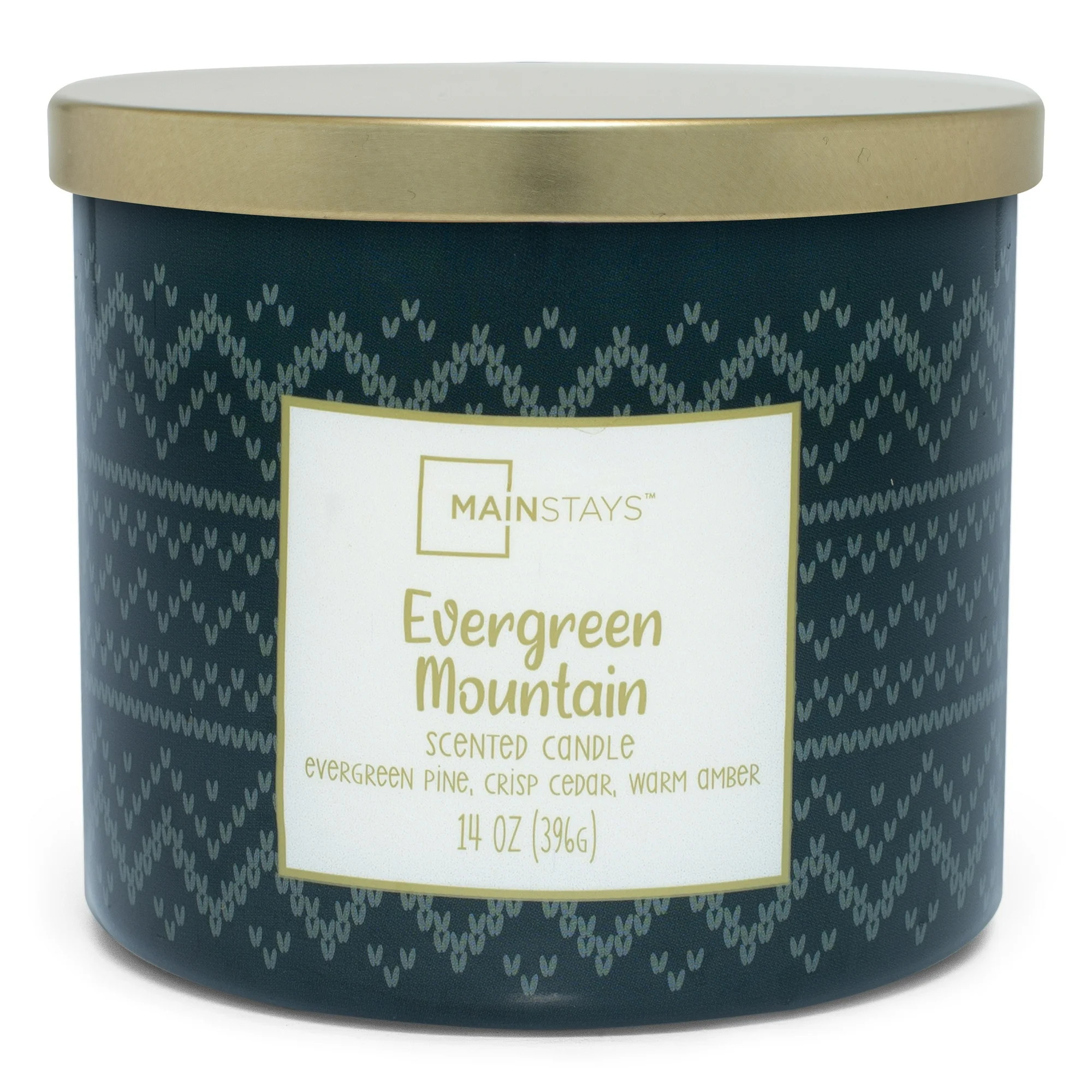 Mainstays 14oz 3-Wick Jar Candle, Evergreen Mountain | Walmart (US)