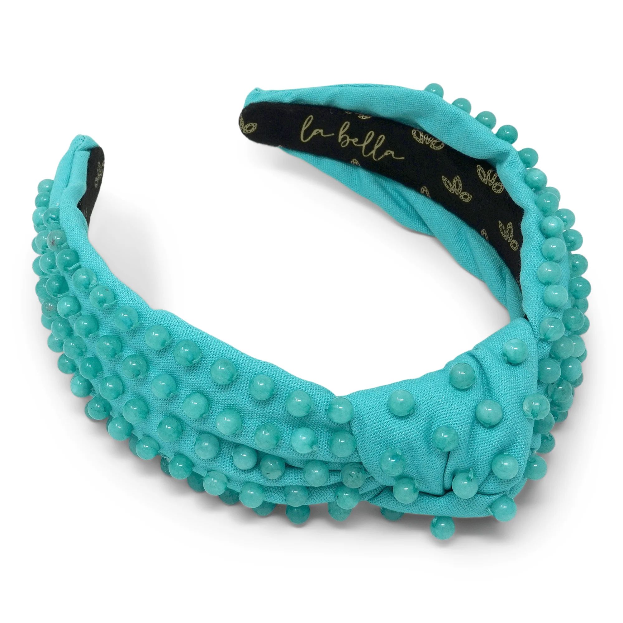 Amazonite Stone & Turquoise Canvas Headband | La Bella Shop