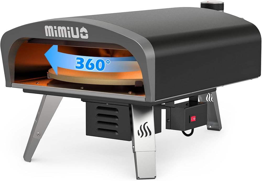Amazon.com: Mimiuo Outdoor Gas Pizza Oven Portable Propane Pizza Grilling Stove with Automatic Ro... | Amazon (US)