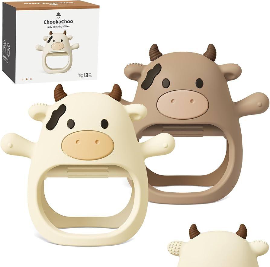 ChooKaChoo 2 Pack Baby Teething Toy for Over 3 Months, Food Grade Silicone Teething Mitten, Anti ... | Amazon (US)