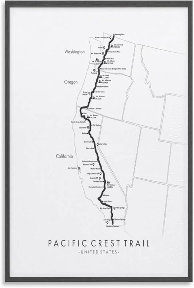 GOVIDA Pacific Crest Trail Poster Posters Canvas Posters Decorative Canvas Wall Art Living Room P... | Amazon (US)