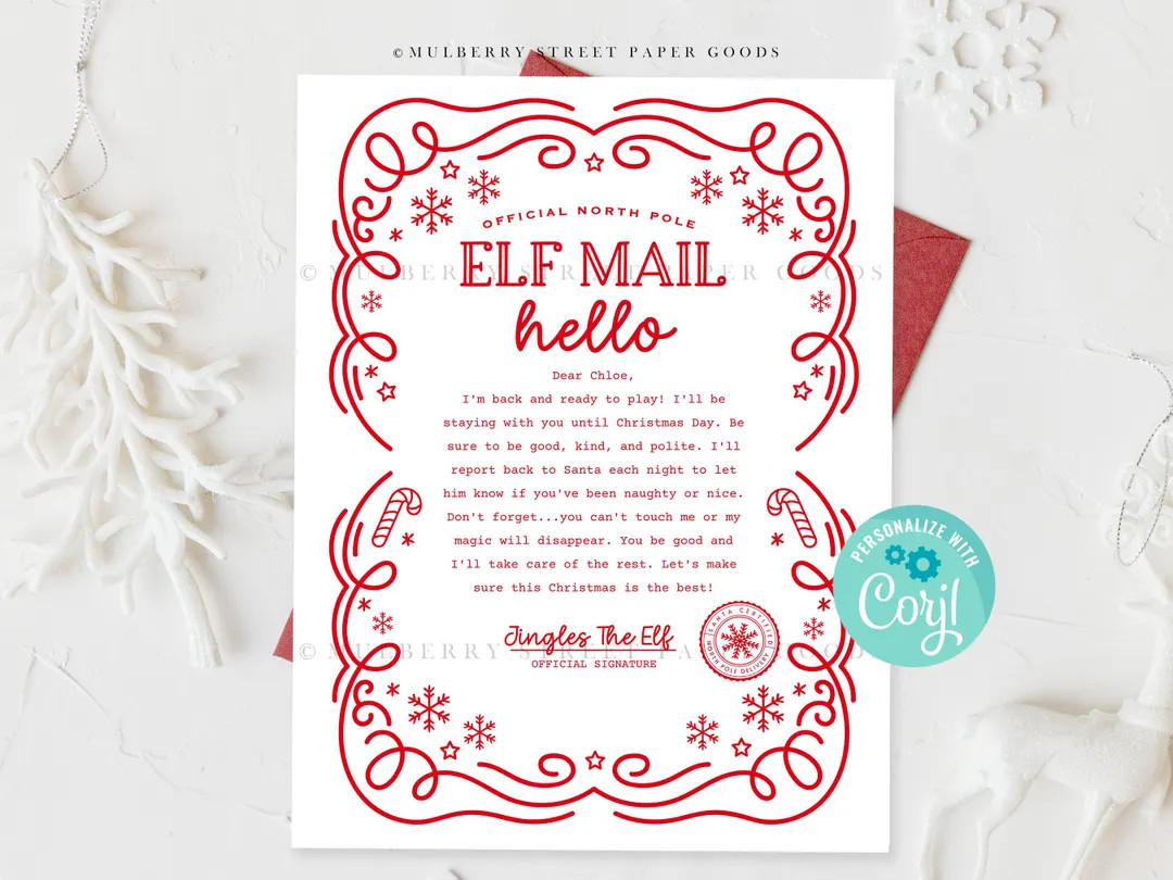 Editable Elf Hello Letter Printable Personalized Christmas Elf Arrival Letter Instant Download Ki... | Etsy (US)