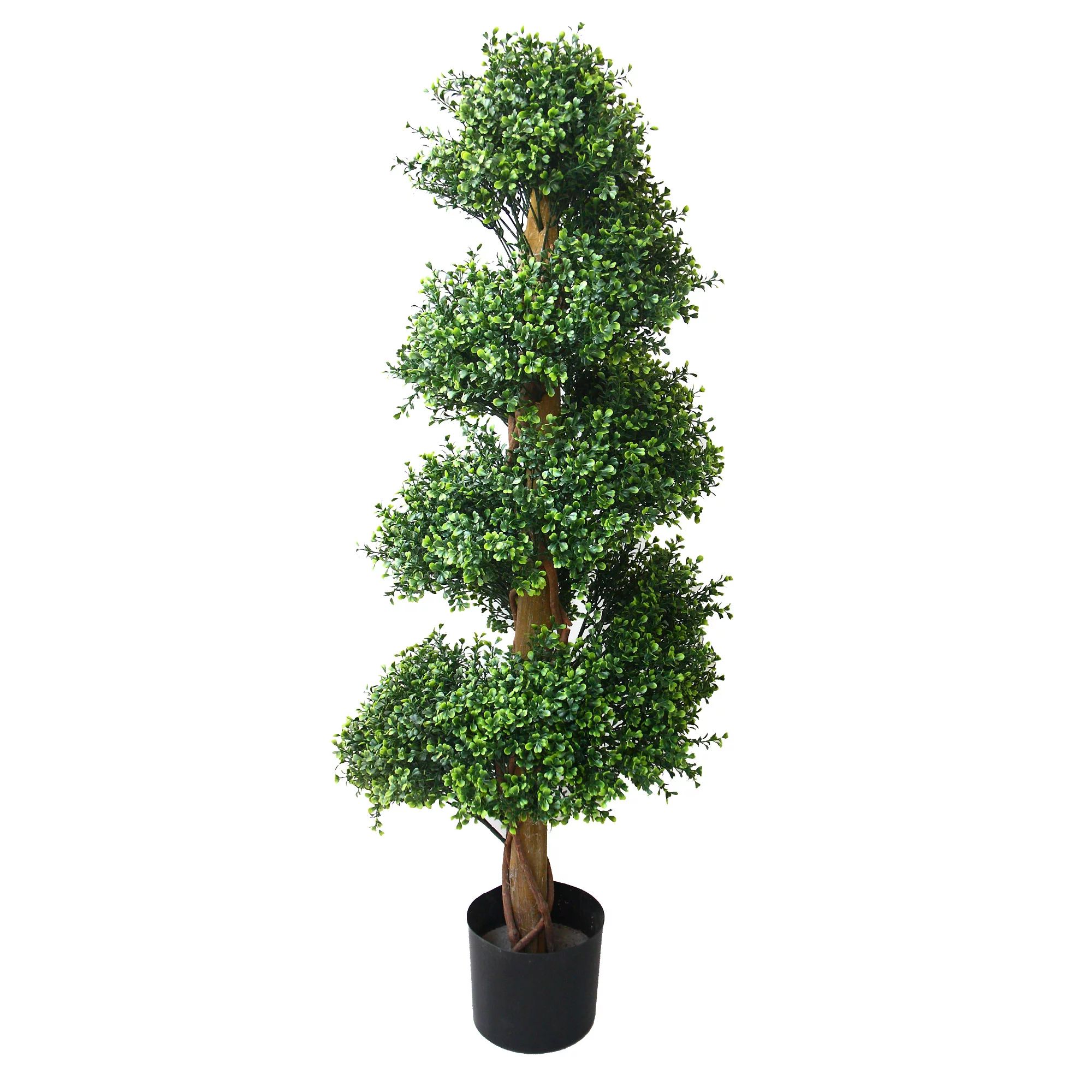 48" Boxwood Spiral Tree, Faux Plants by Pure Garden | Walmart (US)