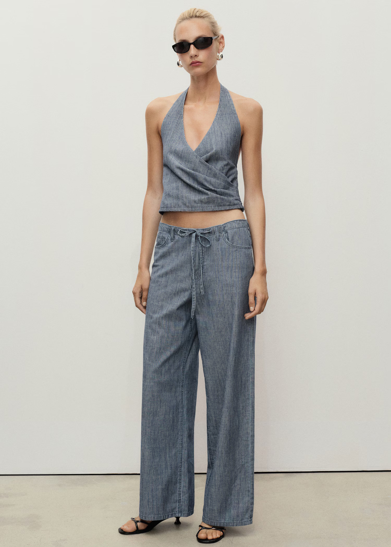 Wide leg denim pants with belt - Women | MANGO USA | Mango (US/MX/AU)