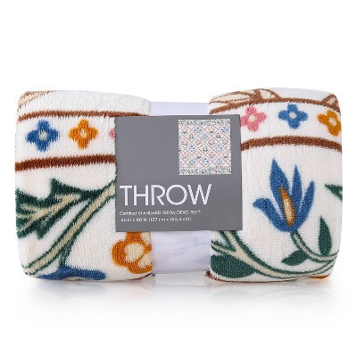Sweet Railroad Floral Throw Blanket Cream | Target