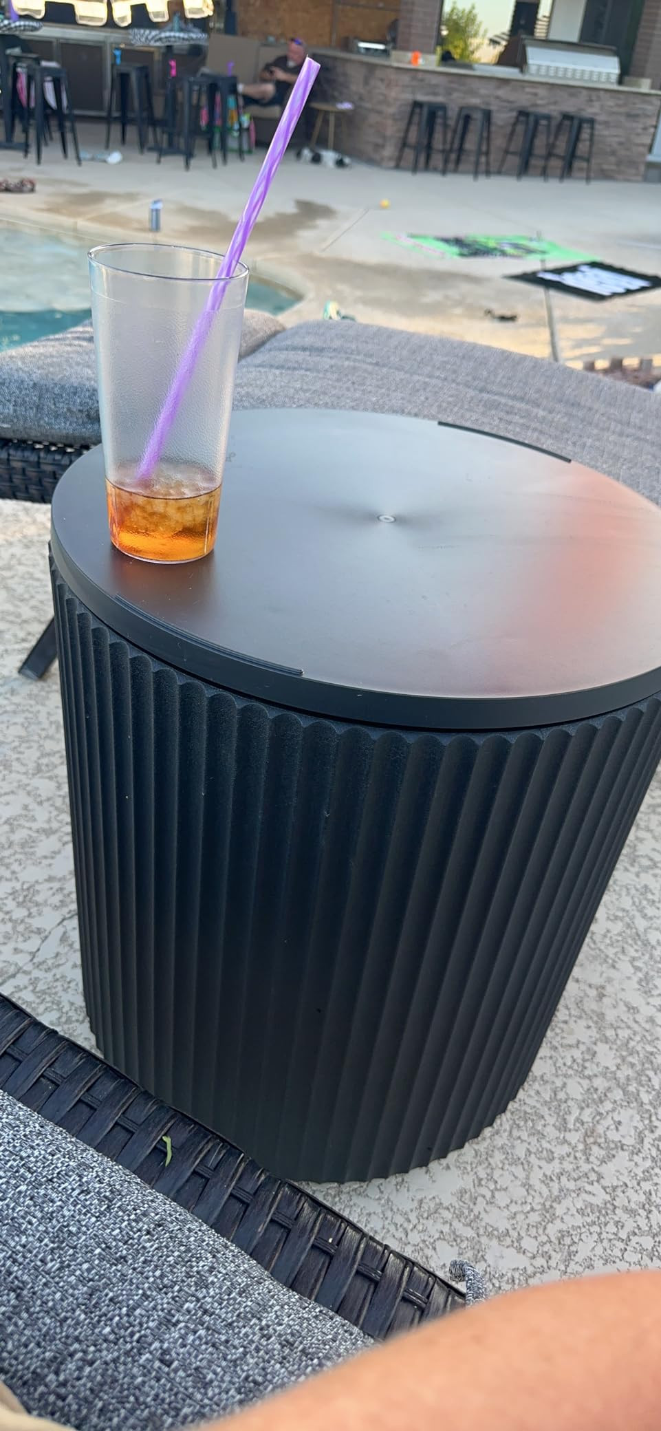 Veradek 21in Outdoor Cooler Side Table, Modern, Stone-Plastic Composite, Gray, Weather Resistant, Made in Canada | Amazon (US)