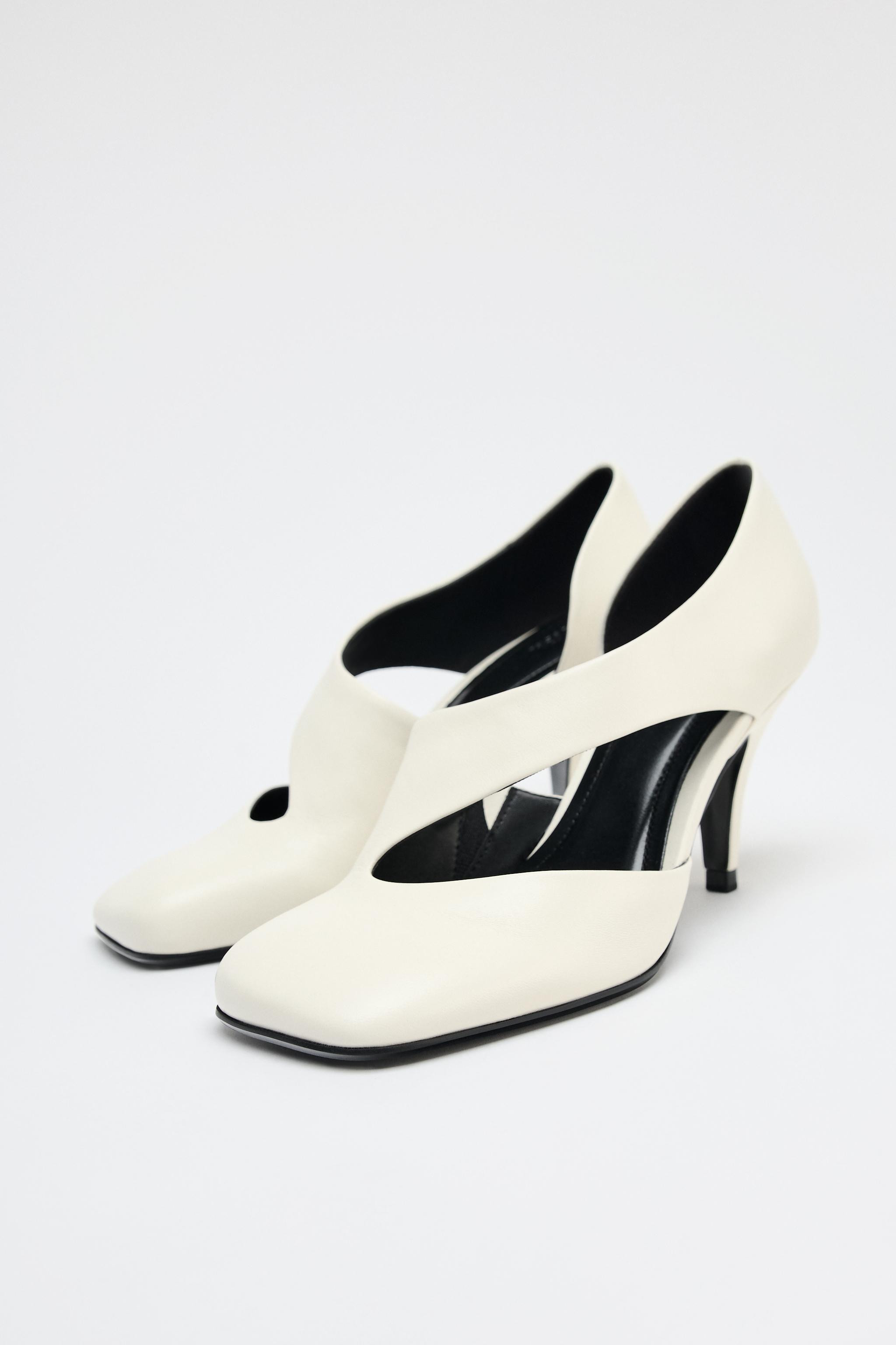 ASYMMETRIC LEATHER HEELS | Zara US