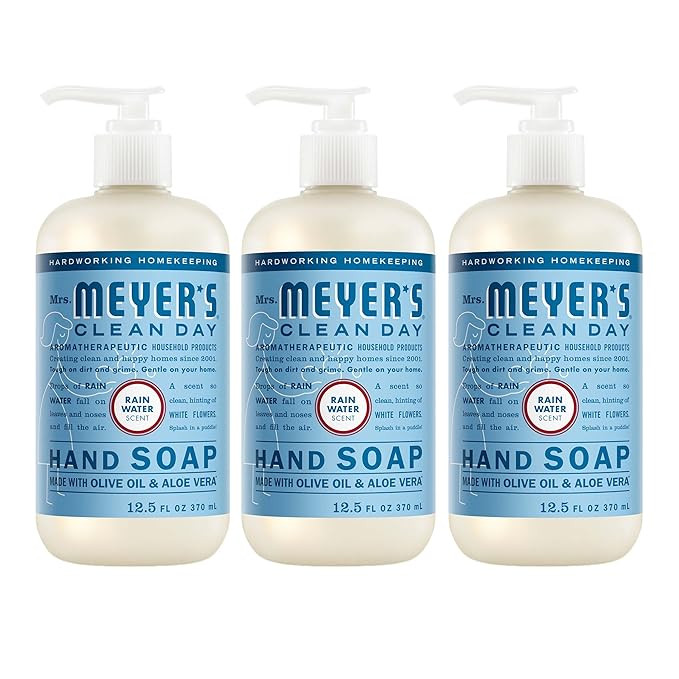 MRS. MEYER'S CLEAN DAY Hand Soap, Made with Essential Oils, Rain Water, 12.5 fl. oz - Pack of 3 | Amazon (US)