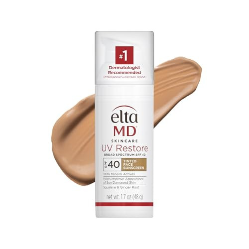 EltaMD UV Restore Tinted Sunscreen for Face SPF 40, Tinted Mineral Sunscreen for Sun Damaged Skin Repair Face, Anti Aging Zinc Oxide Moisturizer Formula, 1.7 oz | Amazon (US)