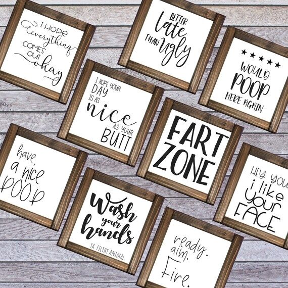 Bathroom Funny  Signs Collection,  Size options, Mini signs, best wood signs | Etsy (US)