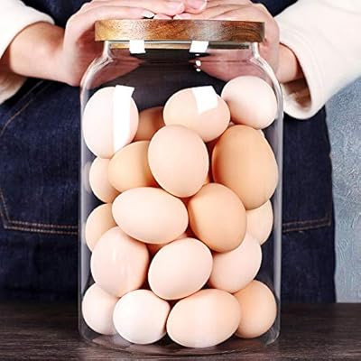 SAIOOL Egg Jar,kitchen canister， 1 Gallon Large Glass Food Storage Jars with Airtight Lid, Clea... | Amazon (US)