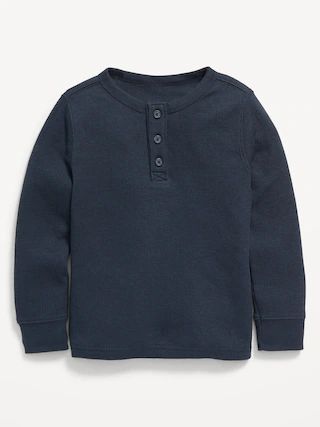 Long-Sleeve Striped Thermal Knit Henley T-Shirt for Toddler Boys | Old Navy (US)