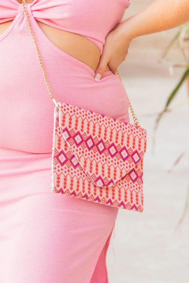 Counting On Tonight Pink Beaded Clutch | The Pink Lily Boutique