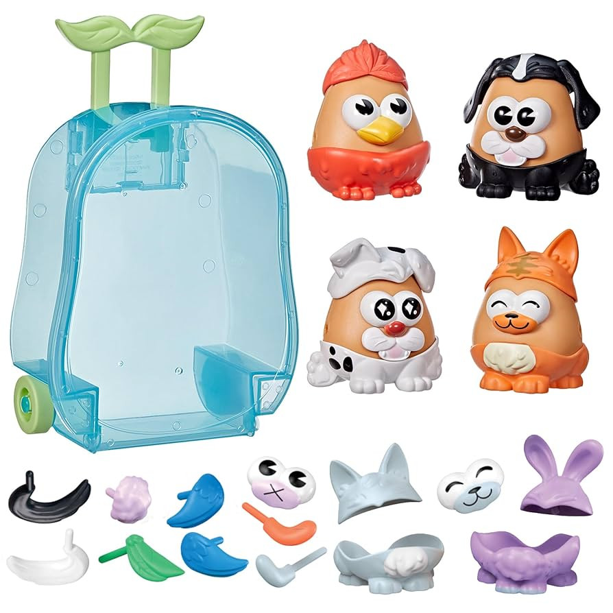 POTATO HEAD Pet-Tato Tots, Pet-Themed Set with 31 Parts and Pieces Plus Rolling Carry Case, Toddl... | Amazon (US)