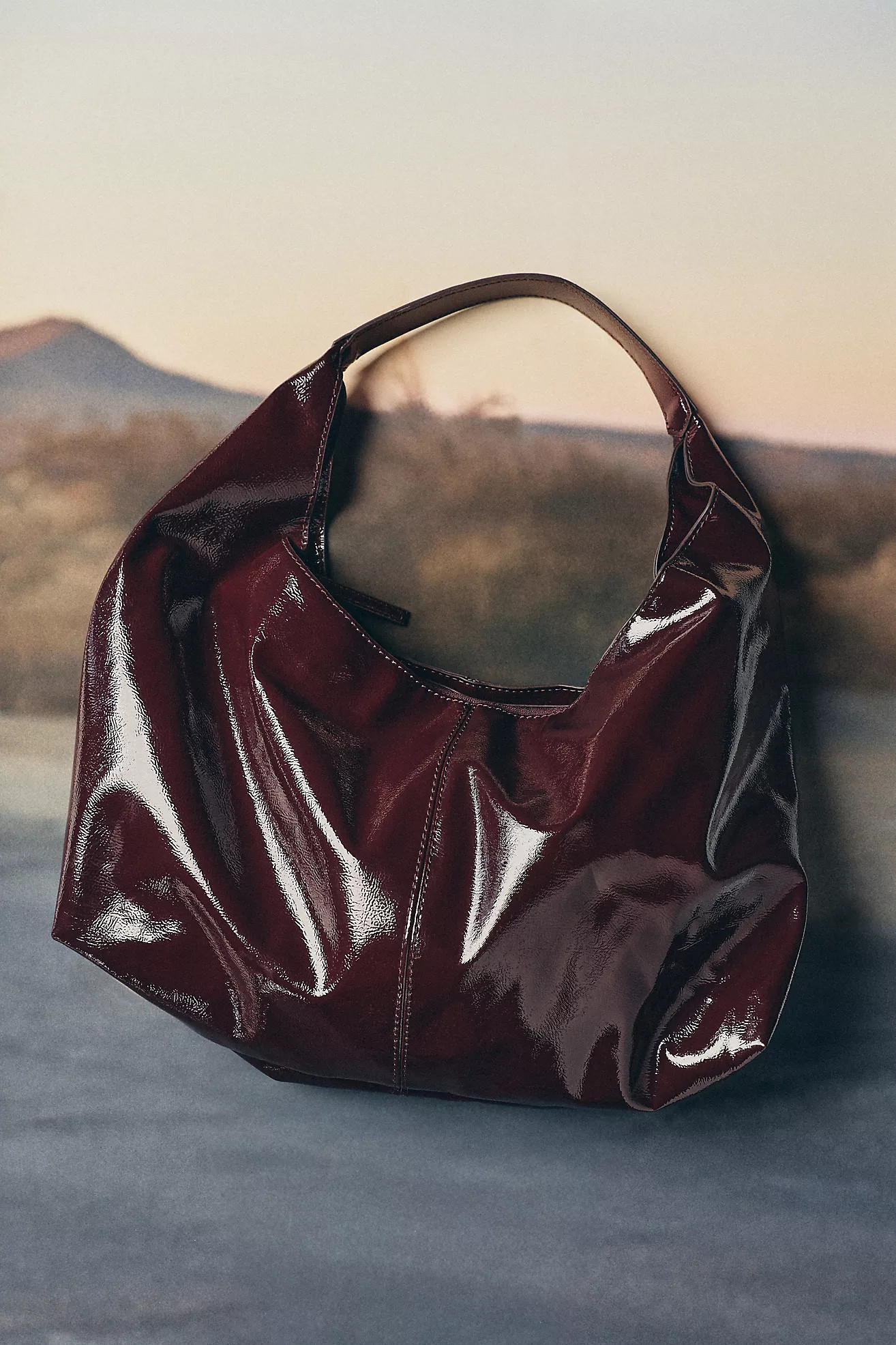 Shiny Faux-Leather Tote | Anthropologie (US)