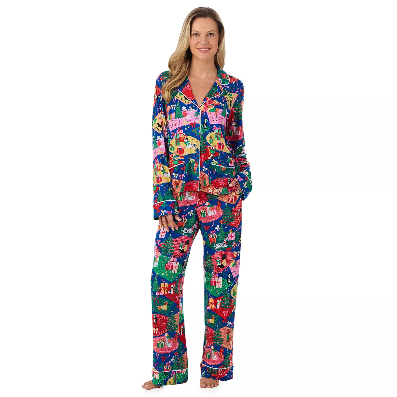 Women's Beauty Sleep Social Long Sleeve Pajama Top & Pajama Bottoms Set | Kohl's